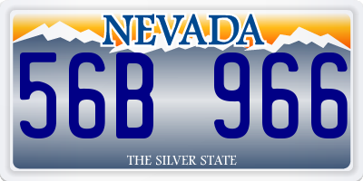 NV license plate 56B966