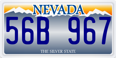 NV license plate 56B967