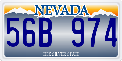 NV license plate 56B974