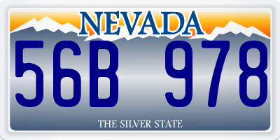 NV license plate 56B978