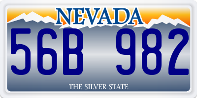 NV license plate 56B982