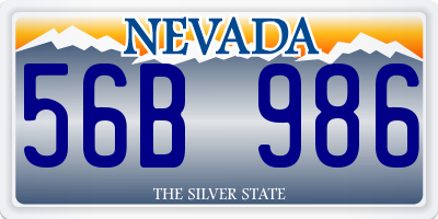 NV license plate 56B986