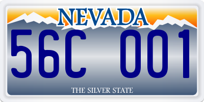 NV license plate 56C001
