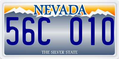 NV license plate 56C010
