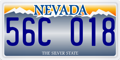 NV license plate 56C018