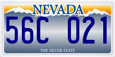 NV license plate 56C021