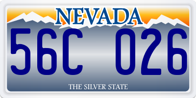 NV license plate 56C026