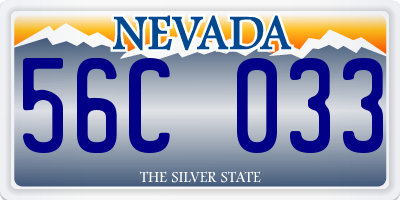 NV license plate 56C033