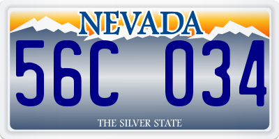 NV license plate 56C034