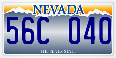 NV license plate 56C040