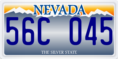 NV license plate 56C045