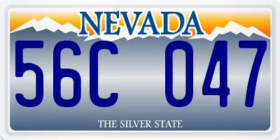 NV license plate 56C047