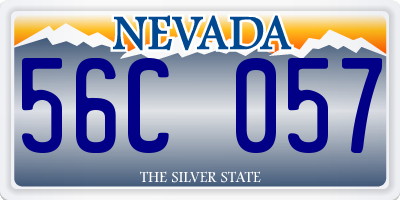 NV license plate 56C057