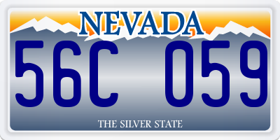 NV license plate 56C059