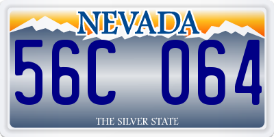 NV license plate 56C064