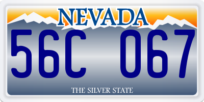 NV license plate 56C067