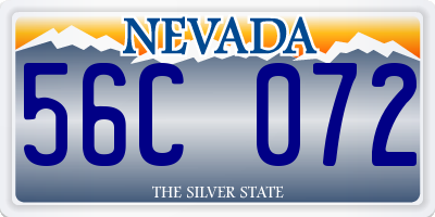 NV license plate 56C072