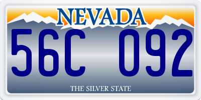 NV license plate 56C092