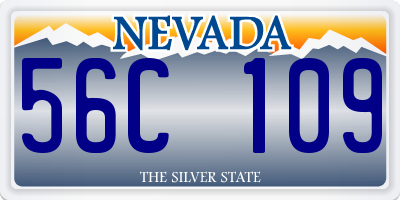 NV license plate 56C109