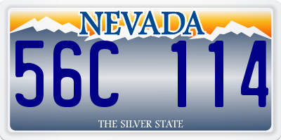 NV license plate 56C114