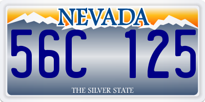 NV license plate 56C125