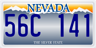 NV license plate 56C141