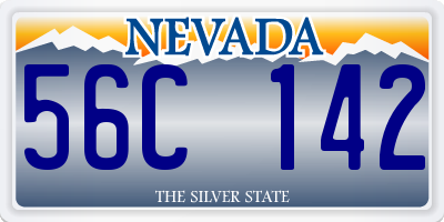 NV license plate 56C142