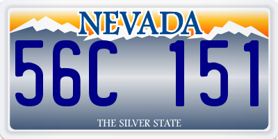 NV license plate 56C151