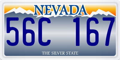 NV license plate 56C167