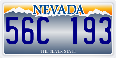NV license plate 56C193