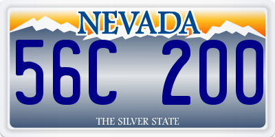 NV license plate 56C200