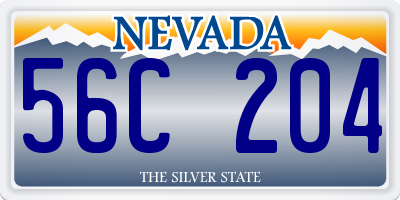 NV license plate 56C204