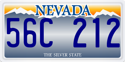 NV license plate 56C212