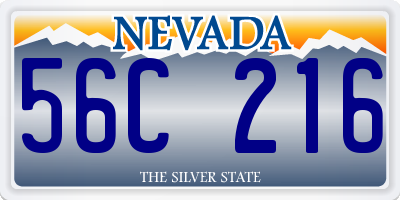 NV license plate 56C216