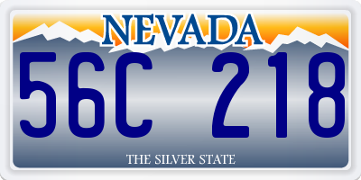 NV license plate 56C218