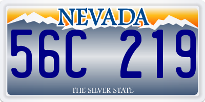NV license plate 56C219