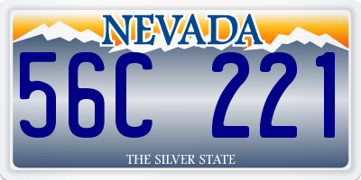 NV license plate 56C221