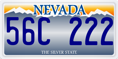 NV license plate 56C222