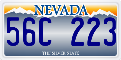 NV license plate 56C223