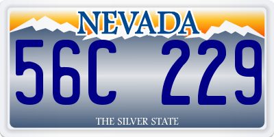 NV license plate 56C229