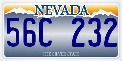 NV license plate 56C232