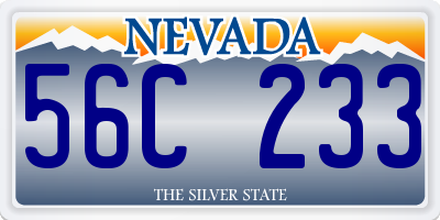 NV license plate 56C233