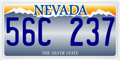 NV license plate 56C237