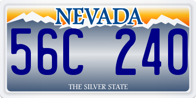 NV license plate 56C240
