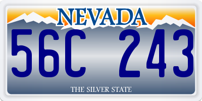 NV license plate 56C243