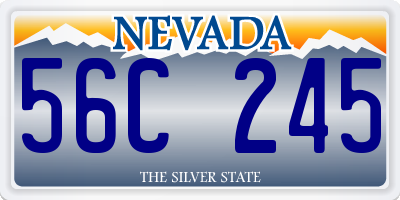 NV license plate 56C245