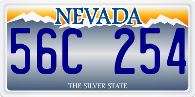 NV license plate 56C254