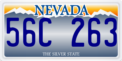 NV license plate 56C263