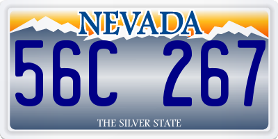NV license plate 56C267
