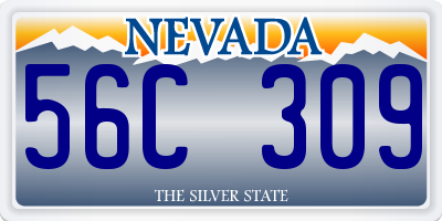 NV license plate 56C309